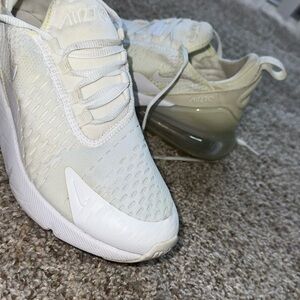 Nike White and Cream Sneakers USED